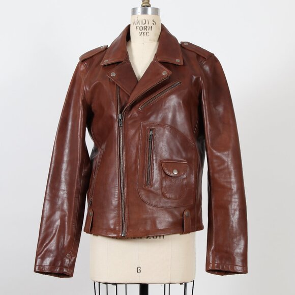 Whet Blu Brown Leather Jacket - Picture 1 of 3